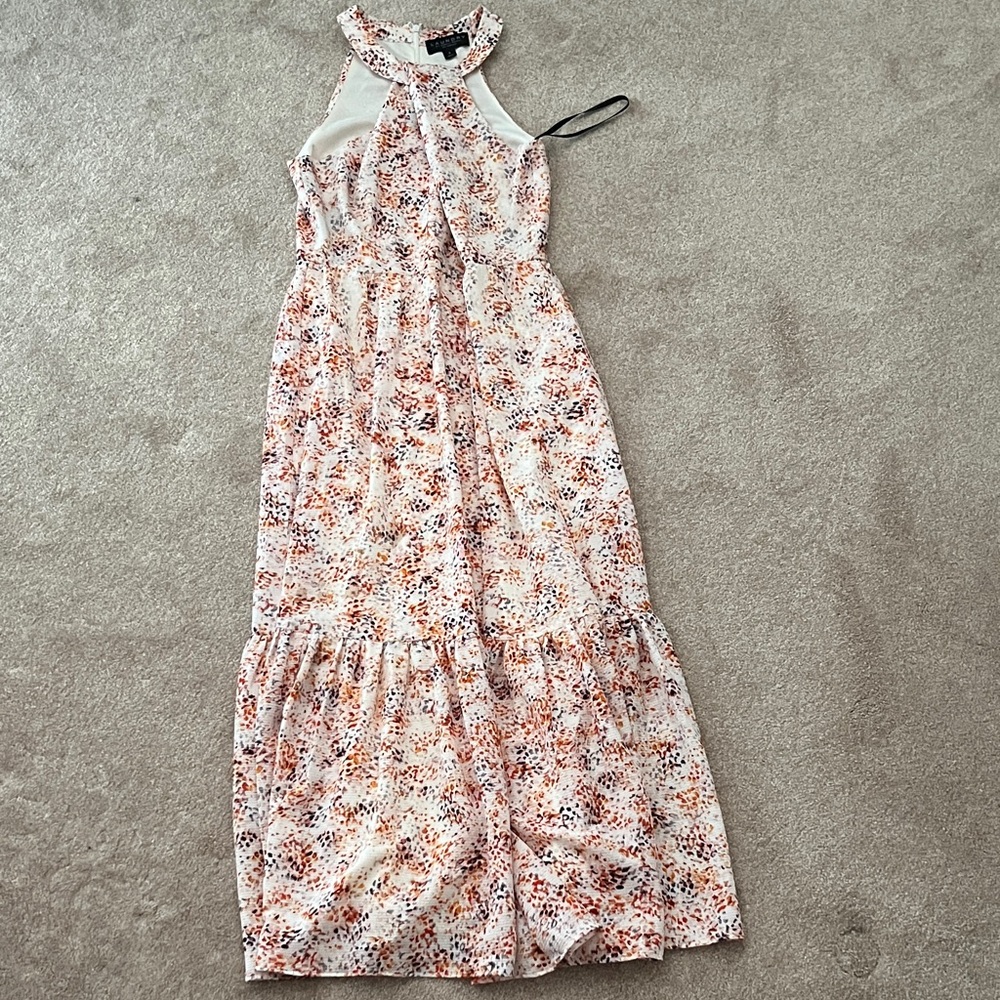 Multicolor Halter-like neck Maxi Dress